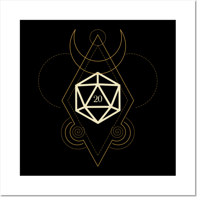 Esoteric Polyhedral D20 Dice Tarot Five Wall Art by dungeonarmory